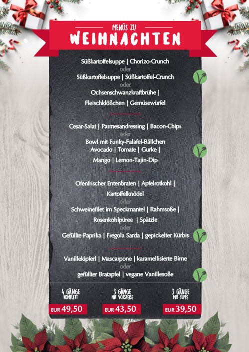 weihnachten menue